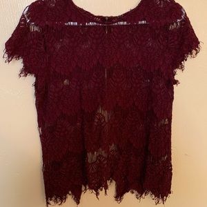 Burgundy over top to wear